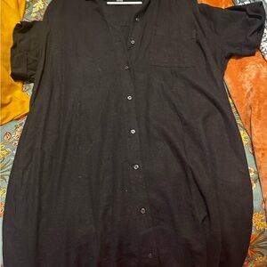 Old Navy Black Button Down Shirt dress